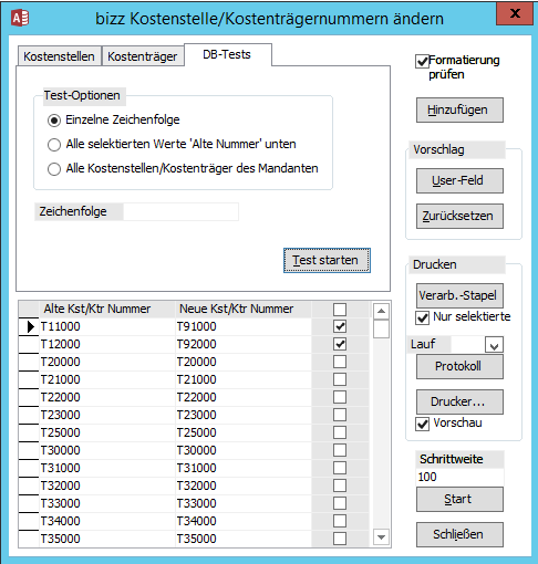 Kostenstelle Kostenträgernumer ändern