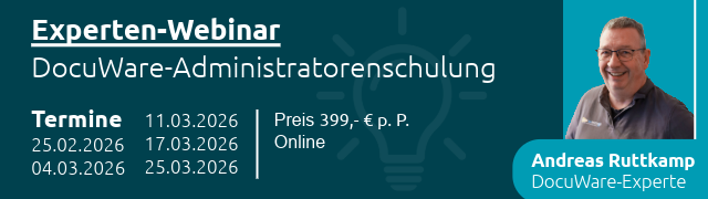 Webinar mit Andreas Ruttkamp für Administratoren in DocuWare.