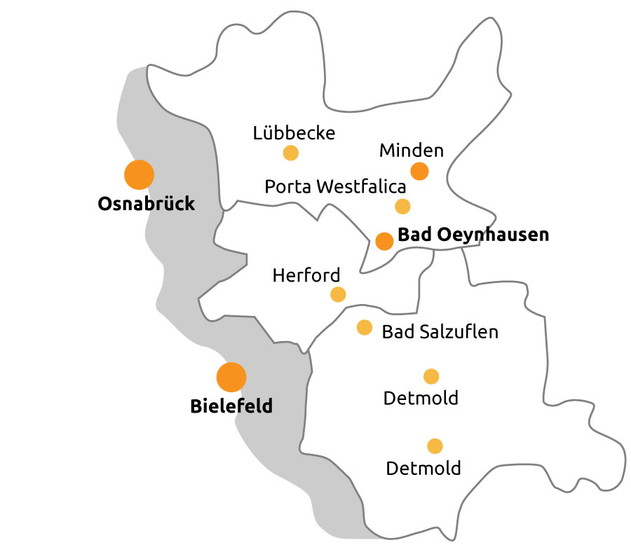 Karten der Region nördliches Westfalen