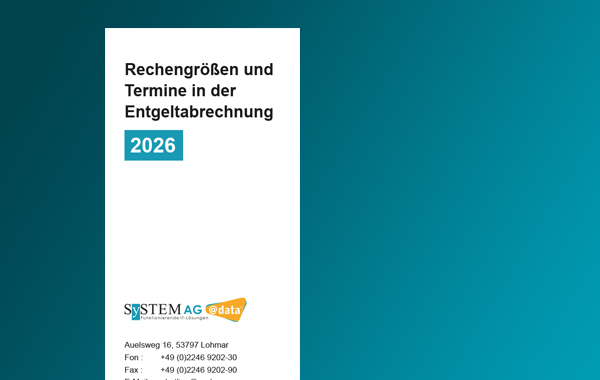 Ausdruck vom Faltblatt Rechngrößen in der Entgeltabrechnung