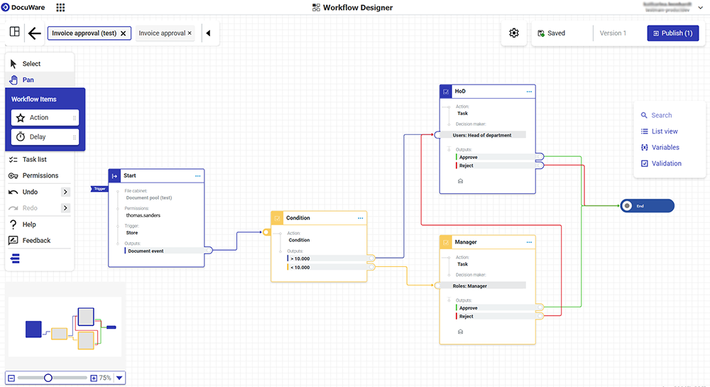 docuware workflow designer screenshot