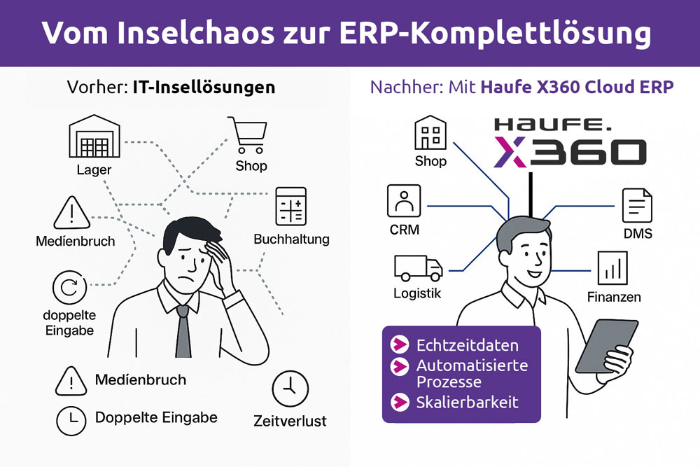 Vergleichende Grafiken Insellösungen zu Haufe X360