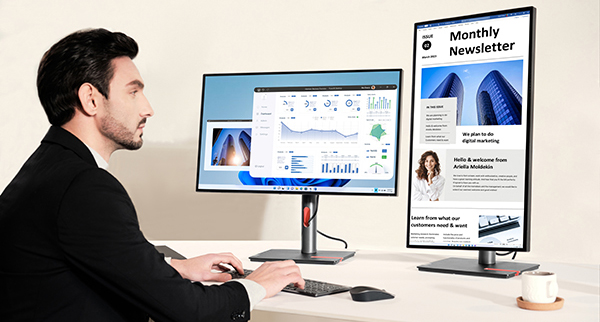 Lenovo Thinkvision Clean Deslk mit Pivot Zuschnitt