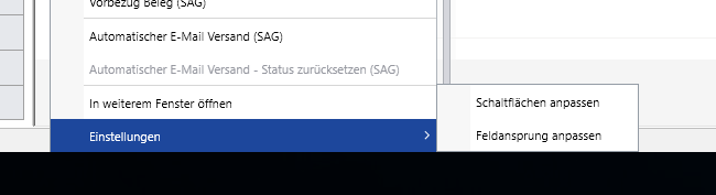 Screenshot Einstellung Feldsprung