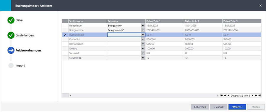 sage100 Buchungsimport neue Technik