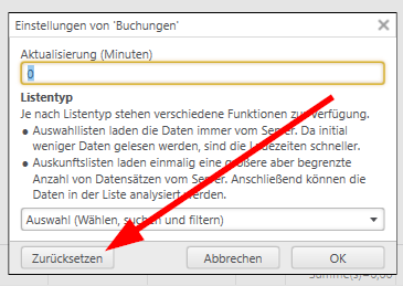 Sortierung Buchungserfassung 3