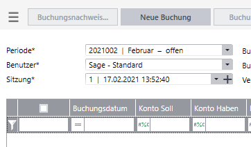 Sortierung Buchhungserfassung 4