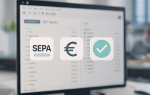 Monitor mit Icons SEPA - EURO