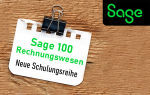 Bildmontage mit dem Wort Sage 100 Rechnungswesen und Logo