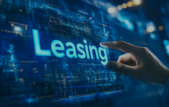 IT-Leasing Schrift auf Cyberhintergrund