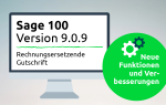 Sage 100 Version 9.0.9 Banner mit Monitor zu den neuen Funktionen