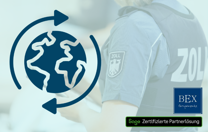 Container und ein Ursprungszeugnis für eine Zoll-Anmeldung.