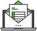 Icon E-Rechnung Laptop mit Invoice