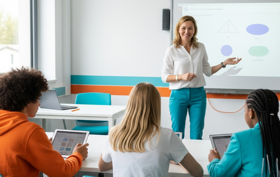 Lehrerin in Klassenraum